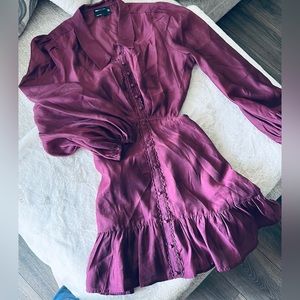 Asos burgundy dress size US12 EU44